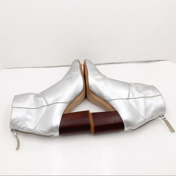 {OFFICE LONDON} Metallic Leather Ankle Boots - Picture 11 of 16